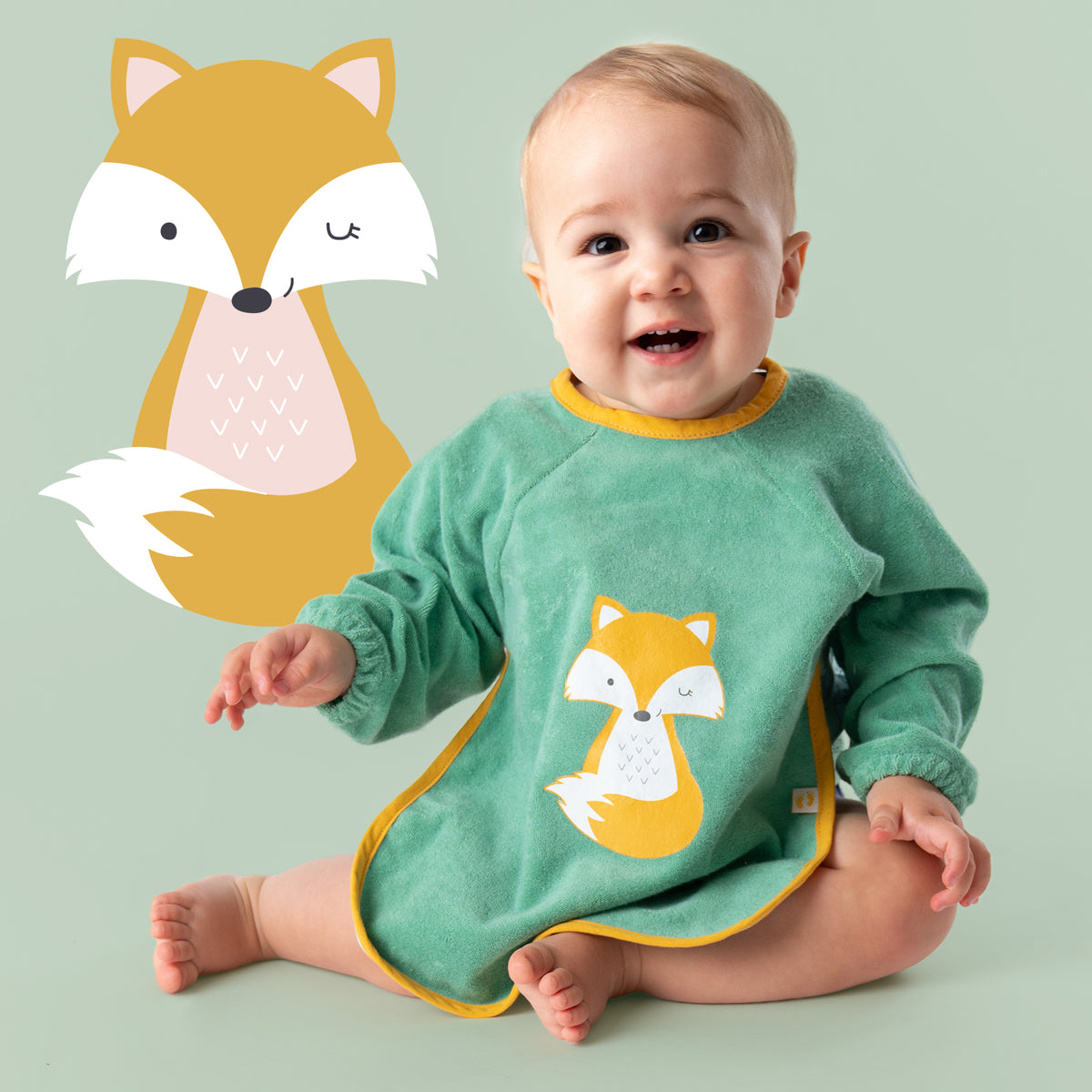 Babero impermeable con mangas_Animales del bosque_2_411