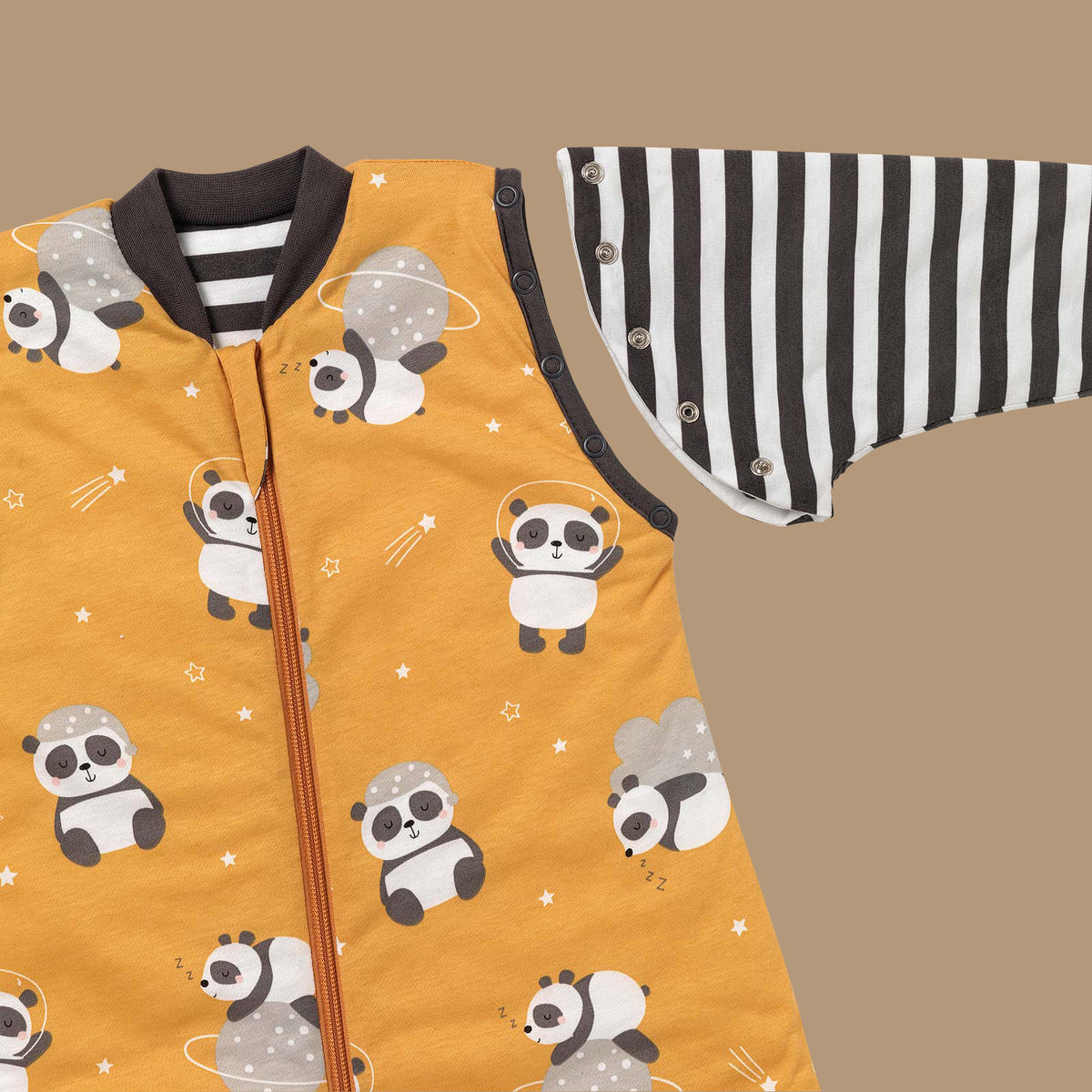Saco de dormir con pies y suelas antideslizantes 3.5 TOG_Panda_zona del brazo_468