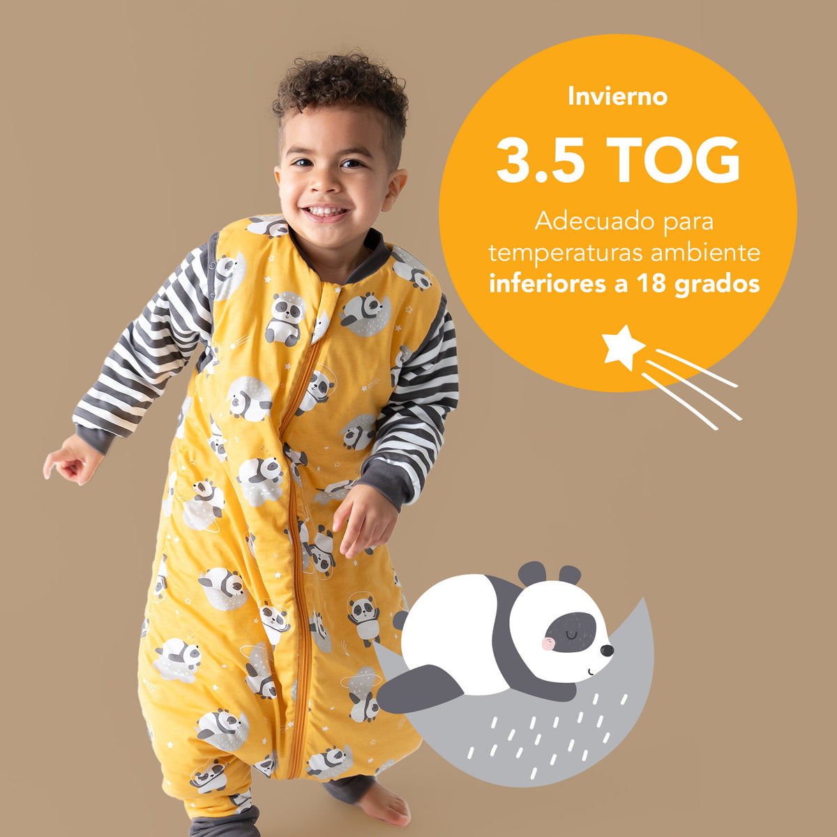 Saco de dormir con pies y suelas antideslizantes 3.5 TOG_Panda_TOG_468