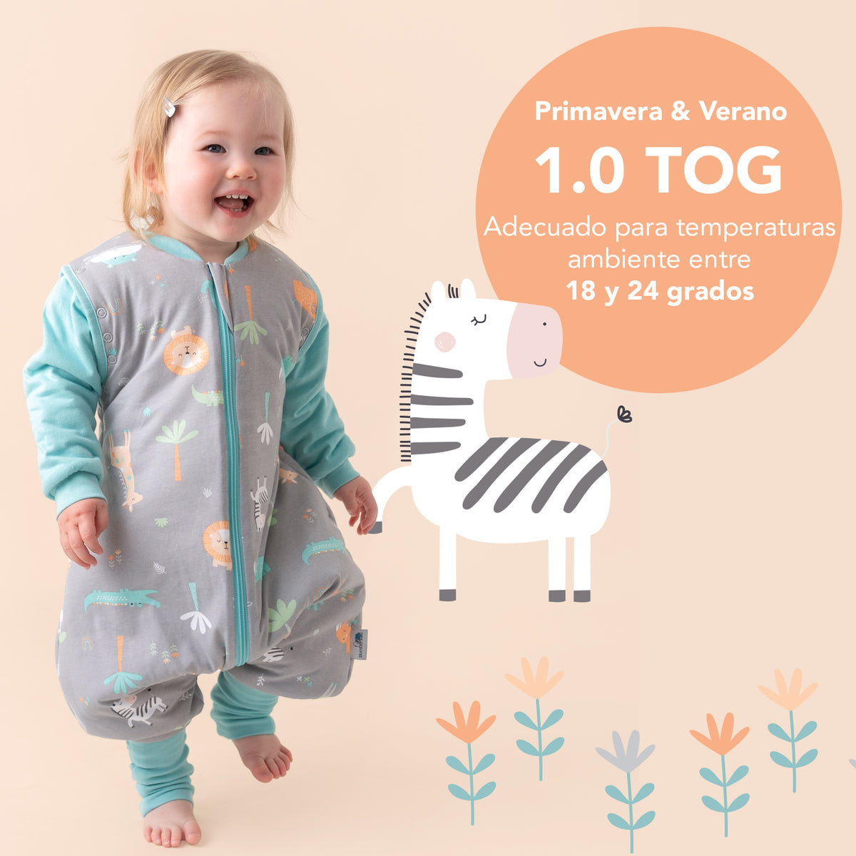Saco de dormir con pies y suelas antideslizantes y mangas 1.0 TOG_Safari_TOG_1182