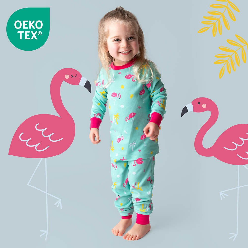 Pijama de niño de algódon orgánico_Flamenco_OEKOTEX_444