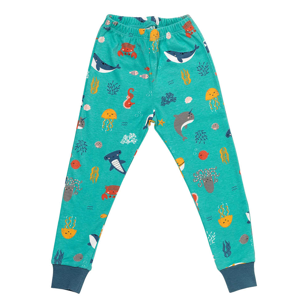 Pijama de niño de algódon orgánico_Animales marinos_pantalón_444