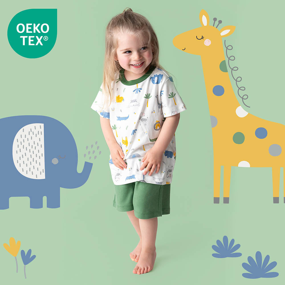 Pijama corto de niño de algódon orgánico_Jungla_OEKOTEX_445
