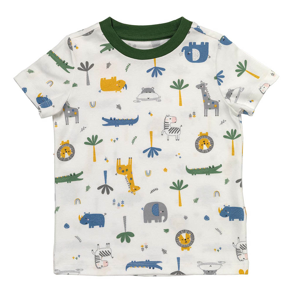 Pijama corto de niño de algódon orgánico_Jungla_parte superior_445