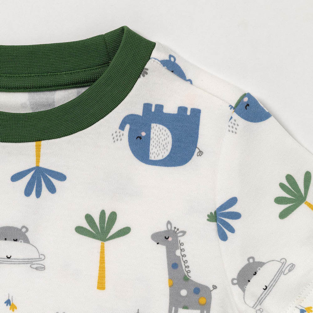 Pijama corto de niño de algódon orgánico_Jungla_detalle_445