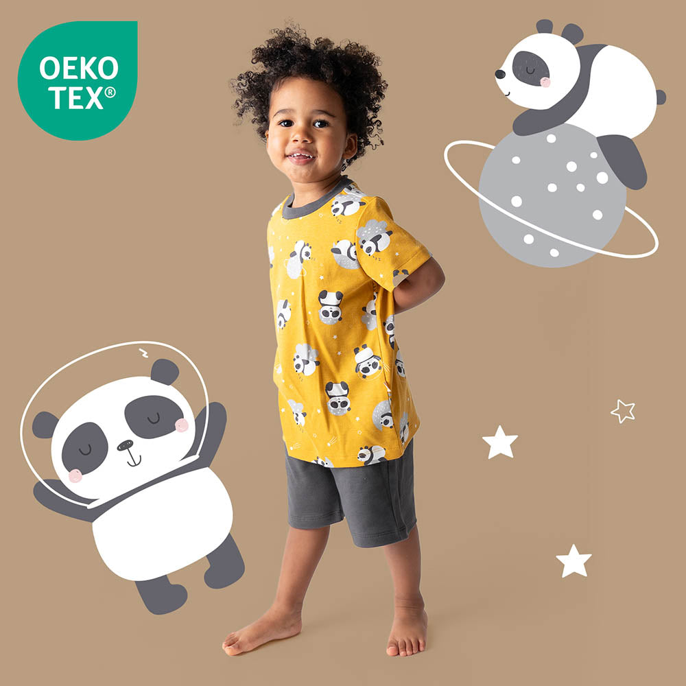 Pijama corto de niño de algódon orgánico_Panda_OEKOTEX_445