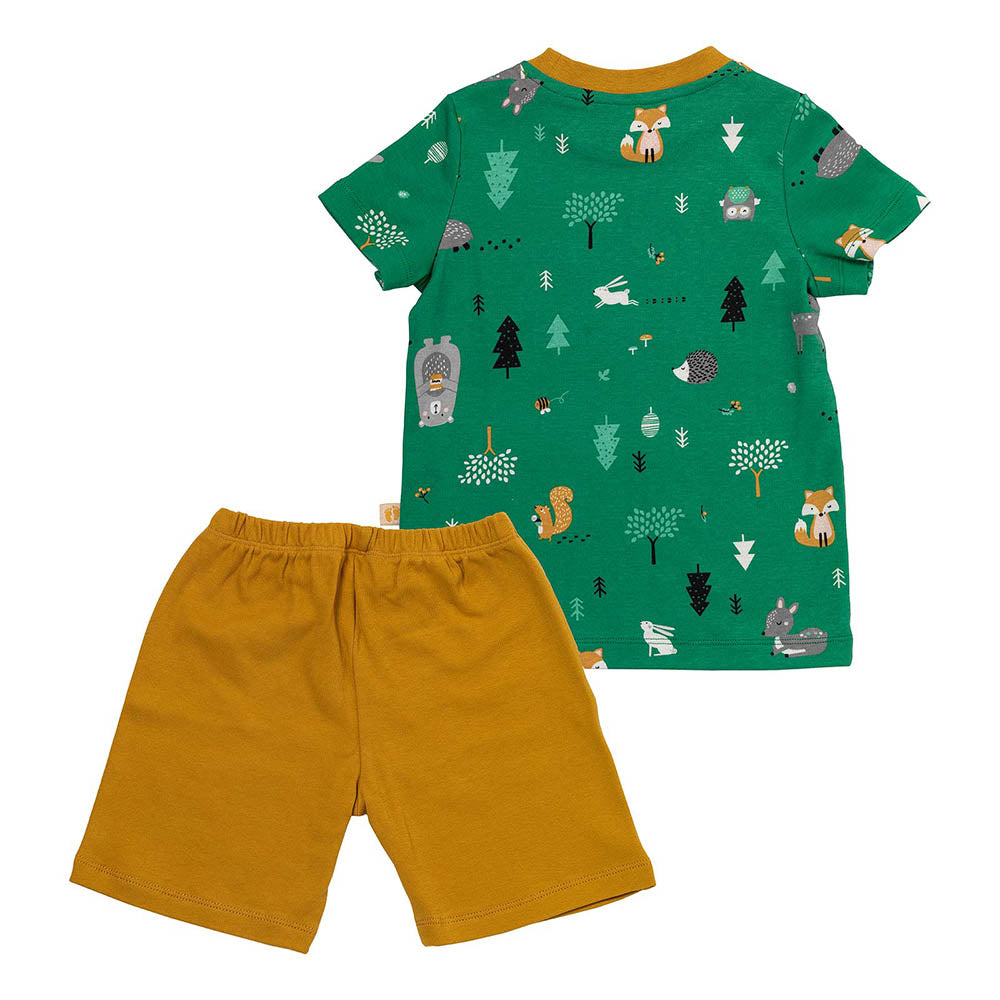 Pijama corto de niño de algódon orgánico_Animales del bosque_parte trasera_445