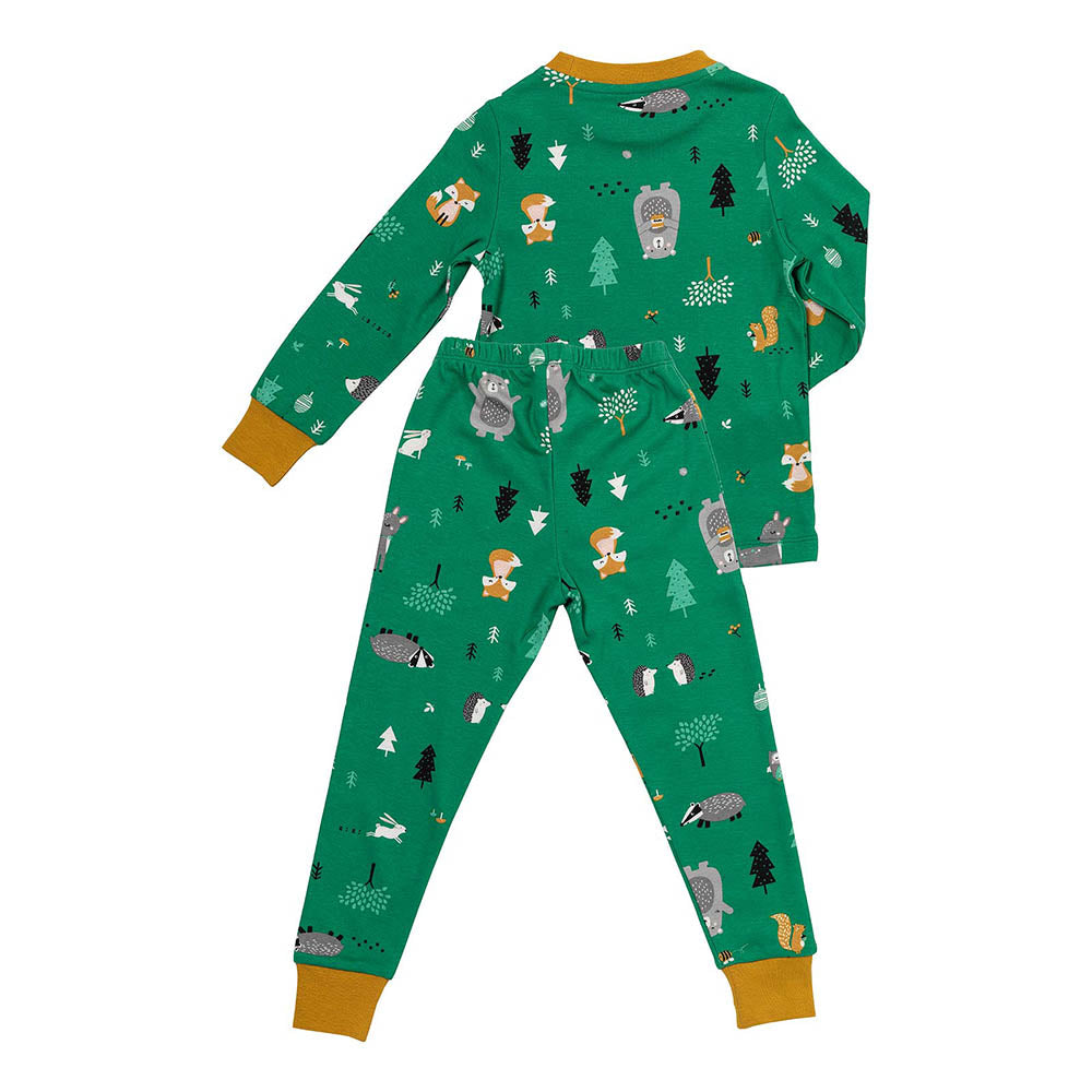 Pijama de niño de algódon orgánico_Animales del bosque_parte trasera_444