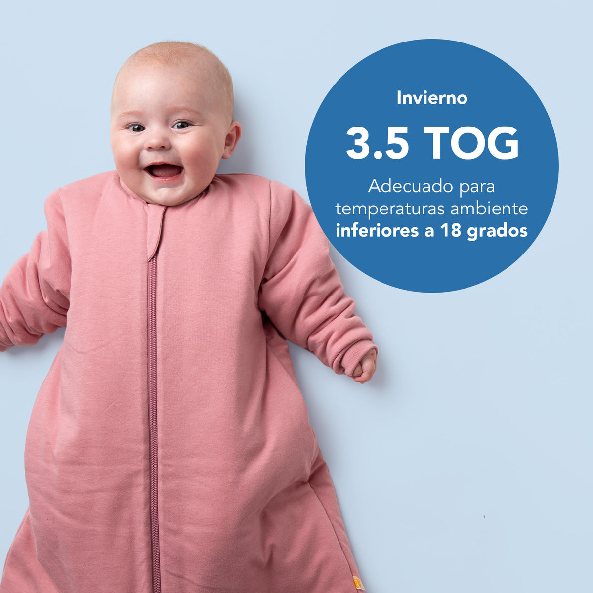 Saco de dormir para bebé 3.5 TOG_Rosa pastel_TOG_473