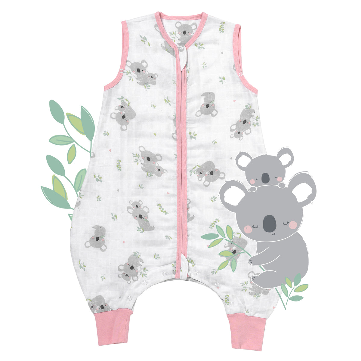 Saco de dormir con pies de muselina 0.5 TOG_Koala_parte frontal_412