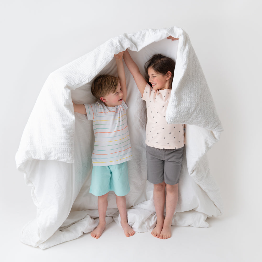 Pijama corto de niño de algódon orgánico_Corazones_detalle_445