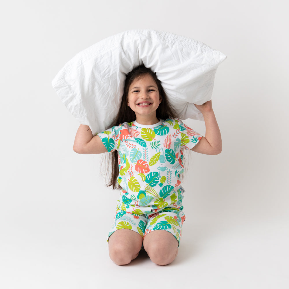 Pijama corto de niño de algódon orgánico_Tropical_pantalón_445