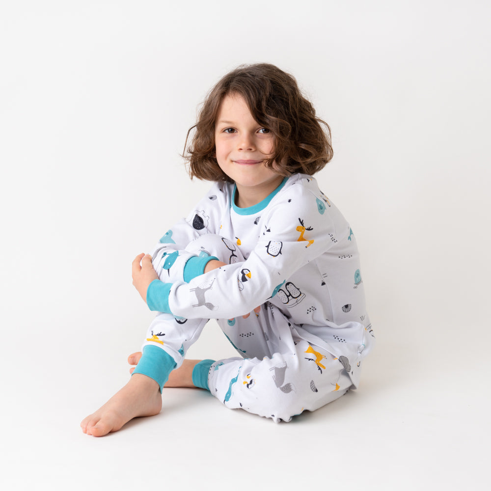 Pijama de niño de algódon orgánico_Amigos Polares_parte trasera_444